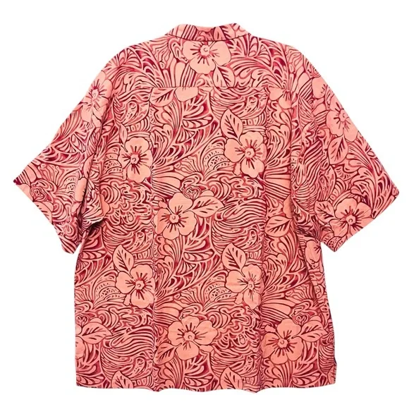 Lot of 2 Silk Hawaiian Tropical Tommy Bahama Button Down Casual Shirts Sz XL